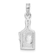 De-Ani Sterling Silver Rhodium-Plated Enameled Cheese Board with Knife Pendant