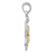 De-Ani Sterling Silver Rhodium-Plated Seahorse Starfish with 14k Pendant