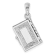 De-Ani Sterling Silver Rhodium-Plated 3D Lords Prayer Holy Bible with 14k Pendant