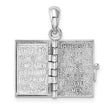 De-Ani Sterling Silver Rhodium-Plated 3D Lords Prayer Holy Bible with 14k Pendant