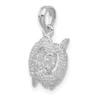 De-Ani Sterling Silver Rhodium-Plated Polished 3D Pisces Zodiac Pendant