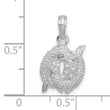 De-Ani Sterling Silver Rhodium-Plated Polished 3D Pisces Zodiac Pendant