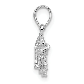 De-Ani Sterling Silver Rhodium-Plated Polished 3D Taurus Zodiac Pendant
