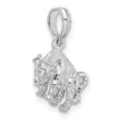 De-Ani Sterling Silver Rhodium-Plated Polished 3D Taurus Zodiac Pendant