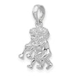 De-Ani Sterling Silver Rhodium-Plated Polished 3D Gemini Zodiac Pendant