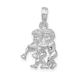 De-Ani Sterling Silver Rhodium-Plated Polished 3D Gemini Zodiac Pendant