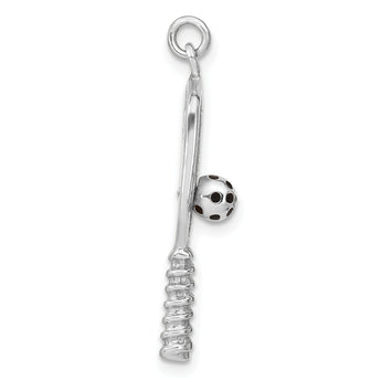Sterling Silver Enamel Pickleball Charm