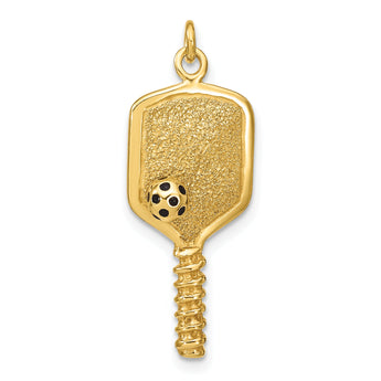 Sterling Silver Gold-tone and Enamel Pickleball Charm