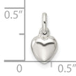 Sterling Silver Small Puffed Heart Charm