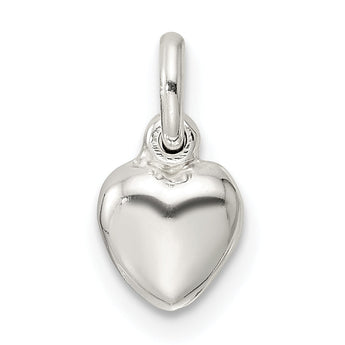 Sterling Silver Small Puffed Heart Charm