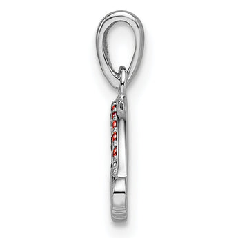 Sterling Silver Rh-plated Multi-color Nano Crystal Rainbow Pendant