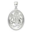 Sterling Silver CZ Rose Pendant