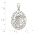 Sterling Silver CZ Rose Pendant