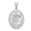 Sterling Silver CZ Rose Pendant