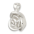Sterling Silver Polished Hollow Rose Pendant
