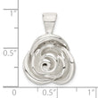 Sterling Silver Polished Hollow Rose Pendant