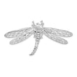 De-Ani Sterling Silver Rhodium-Plated Polished Dragonfly with Filigree Wings Slide