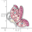 Sterling Silver Rhodium-plated Preciosa Crystal Butterfly Chain Slide