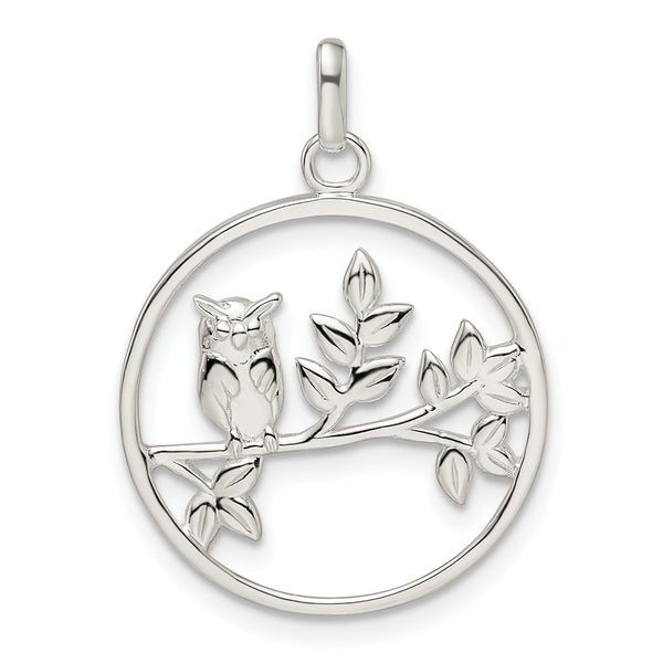Sterling Silver Antiqued Owl Pendant