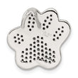 Sterling Silver Rhodium-plated Polished CZ Paw Print Chain Slide