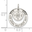 Sterling Silver Round NOT ALL WHO WANDER Pendant