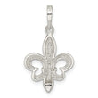 Sterling Silver Rhodium-plated Fleur de Lis Pendant