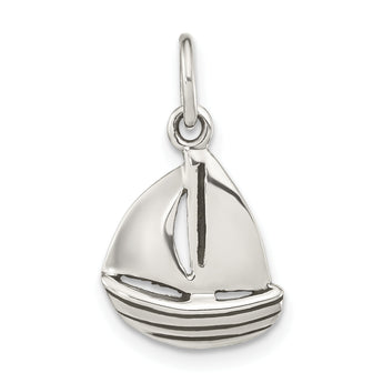 Sterling Silver Polished Sailboat Pendant