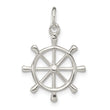 Sterling Silver Polished Ship's Wheel Pendant