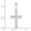 Sterling Silver Polished and Satin Center Latin Cross Pendant