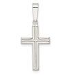 Sterling Silver Polished and Satin Center Latin Cross Pendant