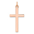 Sterling Silver Rose Gold-plated Polished and Brushed Tapered Cross Pendant