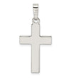 Sterling Silver Polished w/Rope Ends Latin Cross Pendant