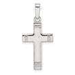 Sterling Silver Polished w/Rope Ends Latin Cross Pendant