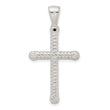Sterling Silver Polished Twisted Hollow Latin Cross Pendant