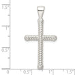 Sterling Silver Polished Twisted Hollow Latin Cross Pendant