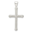 Sterling Silver Polished Twisted Hollow Latin Cross Pendant