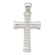 Sterling Silver Polished Twisted Hollow Large Latin Cross Pendant