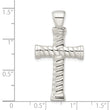 Sterling Silver Polished Twisted Hollow Large Latin Cross Pendant