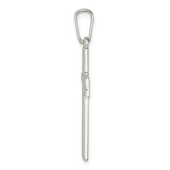 Sterling Silver Polished w/Lines Latin Cross Pendant