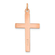 Sterling Silver Rose Gold-plated Polished and Brushed Double Cross Pendant