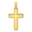 Sterling Silver Gold-tone Polished Solid Cross Pendant