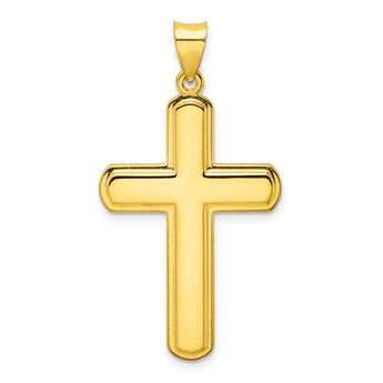 Sterling Silver Gold-tone Polished Solid Cross Pendant