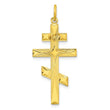 Sterling Silver Gold-tone Polished Solid Cross Pendant