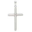 Sterling Silver Polished X Center Large Hollow Tube Cross Pendant