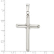 Sterling Silver Polished X Center Large Hollow Tube Cross Pendant