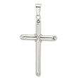 Sterling Silver Polished X Center Large Hollow Tube Cross Pendant