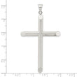 Sterling Silver Polished and Texture Tube Cross Pendant