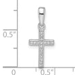 Sterling Silver Rhodium-plated CZ Cross Pendant
