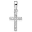 Sterling Silver Rhodium-plated CZ Cross Pendant