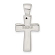 Sterling Silver Polished Crystal Cross Pendant